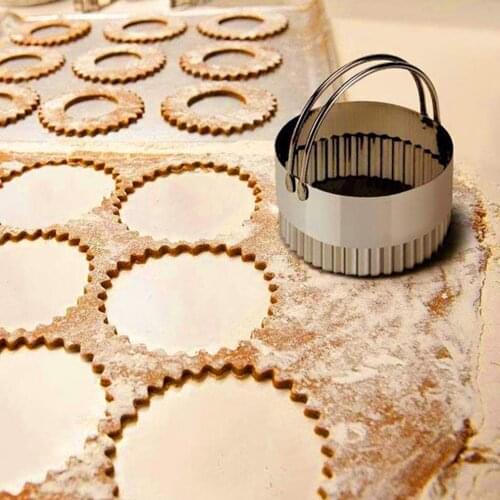 Biscuit Cutter Stainless Steel Cut Biscuit Mold Cooking Tools Set Grooved Edge Wave Bakeware Kitchen Accessories