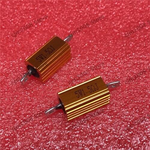 RX24-5W 1.5R 1.5RJ Power Metal Shell Case Gold Aluminium Case Wirewound Resistor 5W 1.5ohm 5% Automobile LED lamp resistors
