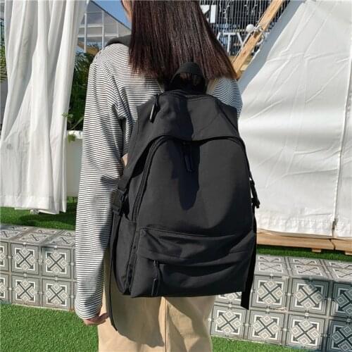 Solid Color Backpack Cute New Women Backpack Fashion School Bags For Teenage Girls Student Kawaii Casual Shoulder Bags Mochilas
