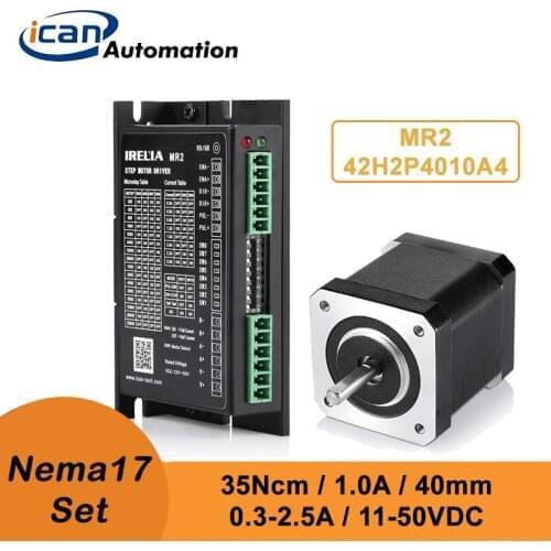 ICAN Stepper Motor Nema 17 1A 35Ncm 40mm MR2 12-50VDC Stepper-Motor-Driver