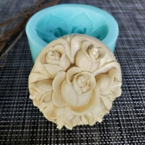 HC0156 PRZY Silicone Mold Soap Molds Gypsum Chocolate Candle Candy Mold Cluster Soap Clay Resin Flower Rose Moulds Eco-friendly