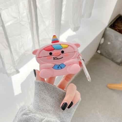 Cute Pig Silicone Earphone Case For AirPods 1 2 3 Cartoon Bluetooth 3D Wireless Charging Case For Airpod Pro 3