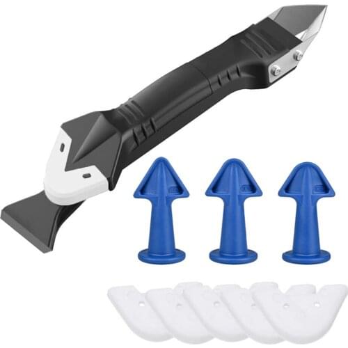 3 in 1 Silicone Scraper Tools Sealant Smooth Remover Caulking Tool Silicone Caulk Gun Kit Sealant Paint Scraper for Window Floor
