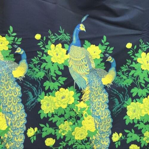 CF459 Yellow Peacock Yarn-dyed Jacquard Brocade The European and American Style Spring and Autumn Coat Dress Cheongsam Fabrics