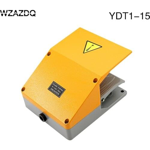 WZAZDQ Foot switch YDT1-15 aluminum shell gray double pedal switch machine tool accessories switch
