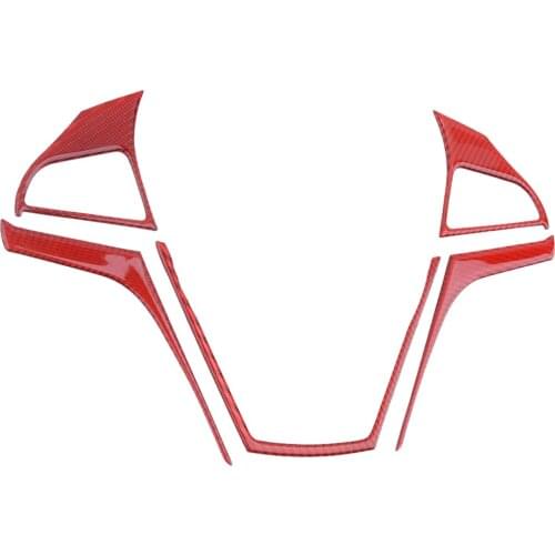 1 Set Carbon Fiber Red Steering Wheel Cover Sticker Trim Fit for Chevrolet Camaro 2015 2014 2013 Car Styling