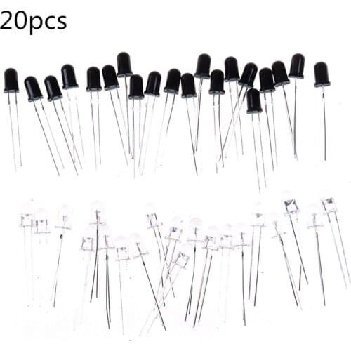 20Pcs 5mm 940nm IR Detector Sensor Infrared Phototransistor Transmitting