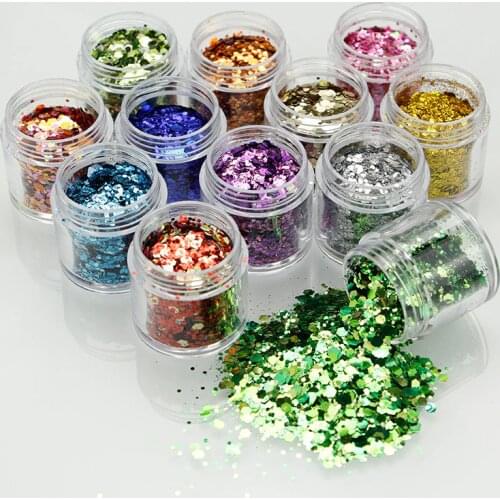 3pcs Mini Round Thin Nail Art Glitter Decoration Colorful DIY Glitter Powder Paillette Design Sparkly 1-3mm Nail Sequin Tips