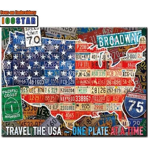 5D Diamond Embroidery DIY Diamond Painting Cross Stitch Travel the USA Full Square/Round Pictures Rhinestones Mosaic Decoration