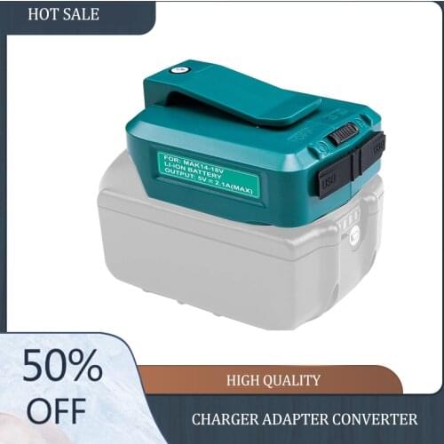 Dual USB Charger Adapter Converter Power Source for Makita 14-18V ADP05 18V BL1815 BL1830 BL1840 Battery With LED Work Light HOT