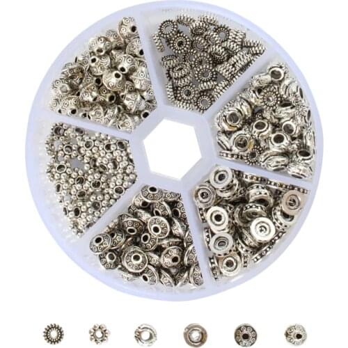 Diy accessories bracelet/bracelet/necklace beads scattered beads by macroporous beads accessories alloy bead 6 in a box