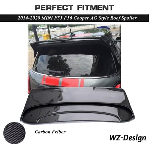 Car Accessories Carbon Fiber AG Style Roof Spoiler Fit For 2014-2020 F55 F56 Cooper S Duell Rear Roof Spoiler Wing