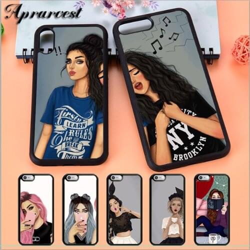 Aprarvest BFF Cute Girl Best Friend Couple Phone Case Cover For iPhone 5 5S SE 6 6S 7 8 PLUS X XS XR MAX 11 PRO
