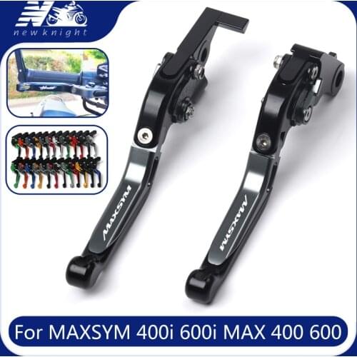 For SYM MAXSYM 400i 600i MAX 400 600 MAX With Logo 20 Color Motorcycle Accessories CNC Folding Extendable Brake Clutch Lever
