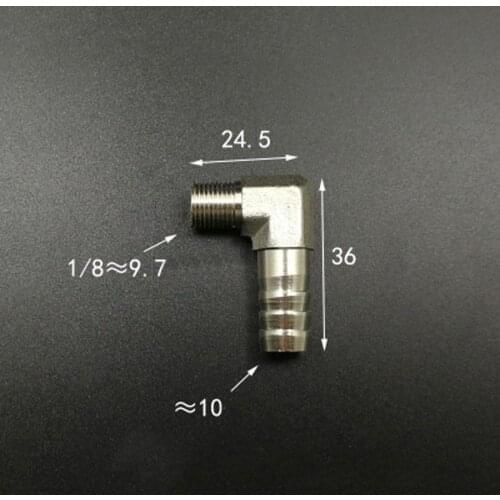 DN6 1/8" BSP Male Fit 10mm ID Hose Elbow Hose Barb Fitting Hosetail Nickel Plated Brass Pipe Fitting Connector Adapter