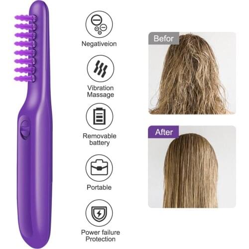 Electric Detangling Brush Hair Comb Wet Dry Hairbrush Scalp Massage Tangle Barber Hairdressing Tools Electric Detangling Brush