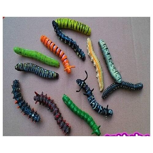 12pcs/set Caterpillars solid figure simulation model toy PVC plastic doll ornaments suit childrens play toys for children