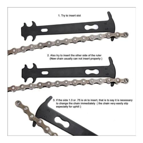 1pcs Bicycle Chain Wear Indicator Checker Mountain Road Bike MTB Chains Gauge Measurement Ruler Bicycle Repair Tool