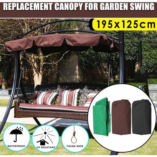 Summer Waterproof Top Cover Canopy Replacement Shade for Garden Courtyard Outdoor Swing Chair Hammock Canopy Swing Chair Awning