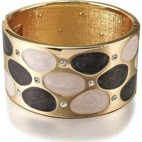 Trendy Multicolor Cuff Bracelets For Women Fashion Party Jewelry Statement Big Alloy Bangles Gold Color 2021 New Design UKMOC