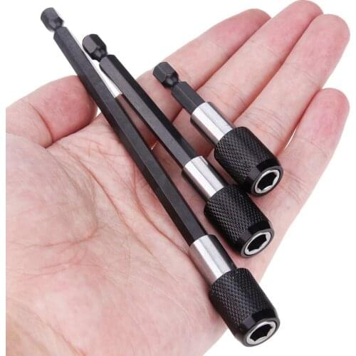 3pcs 1/4" Hex Rod Shank Long Handle Screwdriver Set Magnetic Bit Holder Quick Change Extension Screwdriver Bit Set Hand Tool Set
