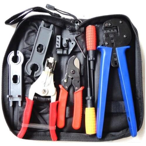 Solar Tools Kit MC4 clamping tool with stripper cable, cable cutter, screwdriver A-K2546B-4