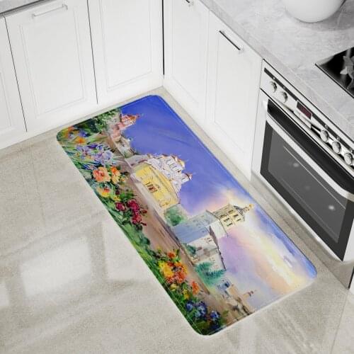 Cathedral Floor Mat Kitchen Area Rugs Living Room Bedroom Bathroom Decoration Large Carpet Print Religion Ancient Architecture
