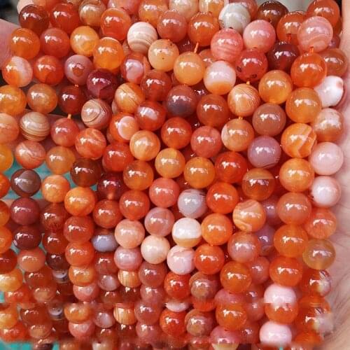 Natural Stone Red Botswana Agates Round Loose Spacer Beads For Jewelry Making 15" Strand DIY Accessorries Beads For Bracelet