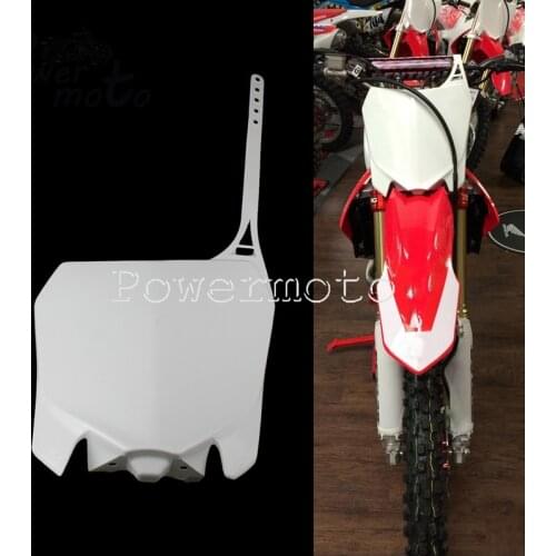 Motocross Dirt Racing Bike Front Number Plate White Name Blank Plates Board For Honda CRF250R 2014-2017 CRF450R 2013-2016