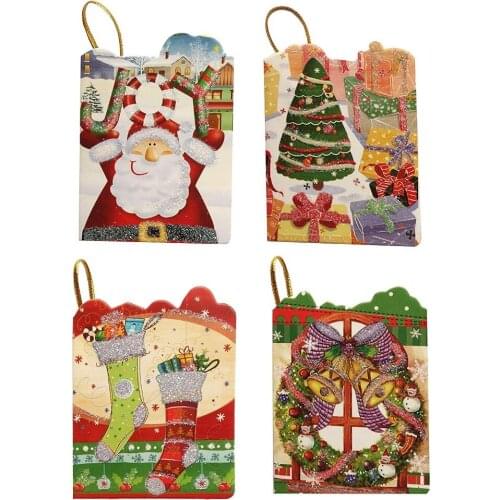 32Pcs Assorted Greeting Card Set Christmas Bling Blank Small Message Card Gift Card Santa Clause Xmas Greeting Cards for Kids