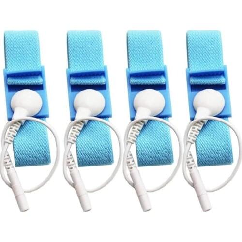 Conductive Adjustable Estim Wrist Strap Components 4pcs Blue Stim Loops 4pcs White Wires