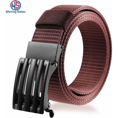 New Toothless Hollow Out Automatic Buckle Belt for Men Outdoor Leisure Nylon Belt Youth Male Belt Men Gifts for Men