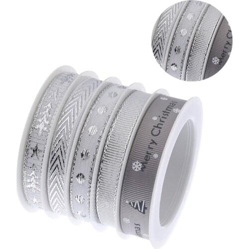 2/10/15mm Christmas Ribbon Printed Star/Strip Grosgrain Ribbon for Gift Wrapping Wedding Decoration Chrisrmas Tree DIY