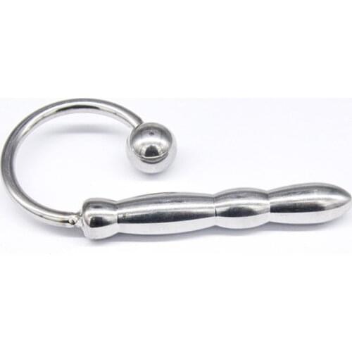 Male Penis Insertion Stainless Steel Urethral Sound Dilators Penis Plug Urethra Beads Sounding Rod Cock Ring Sex Toys For Men