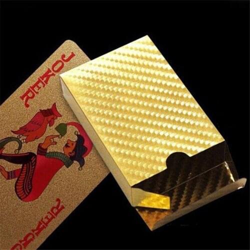 24k waterproof gold foil playing cards Gold foil poker Waterproof playing cards practical jokes party gifts