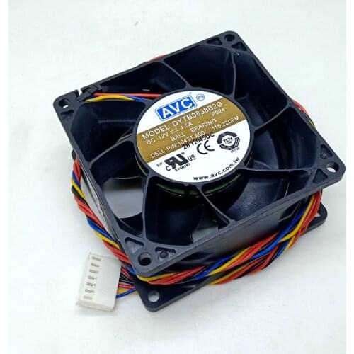 New AVC 8038 12V double ball high speed fan DYTB0838B2G 8cm computer server chassis fan replace PFR0812XHE