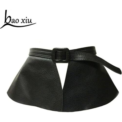 New cool causel leather skirt flounced wide belts women decorated girdle wild female belt Cummerbund Corset Belt Straps