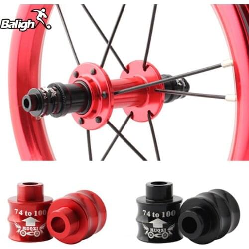 Balight 1 Pair MTB Bike Hub Aluminum Alloy Extension Seat 74mm To 100mm Front Fork Hubs Adapter Converter Bicycle Parts