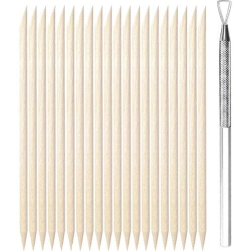Q1FB 10/20pcs Women Lady Double End Nail Art Wood Stick Cuticle Pusher Remover Pedicure Professional Nails Tool Accessories