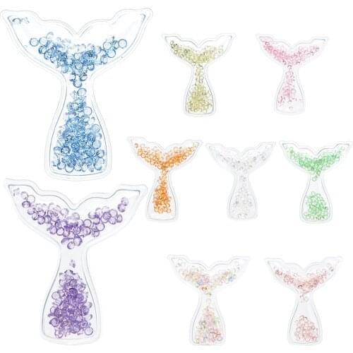 10pcs Sequins Shakers Quicksand Transparent Mermaid Accessories Without Clips for DIY Hairpins Hair Bows Crafts,10Yc20313