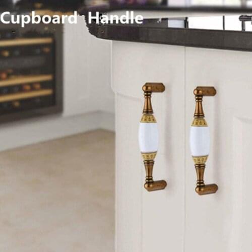 128mm european fashion retro kitchen cabinet wardrobe door handle rrural ceramic drawer tv cabinet cupboard knob Top Quality 5"