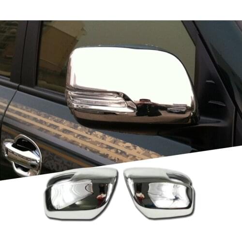 2 Pcs Rearview Cover Rear View Mirror Trim ABS Chrome For Toyota Land Cruiser 200 LC200 Fj200 2016