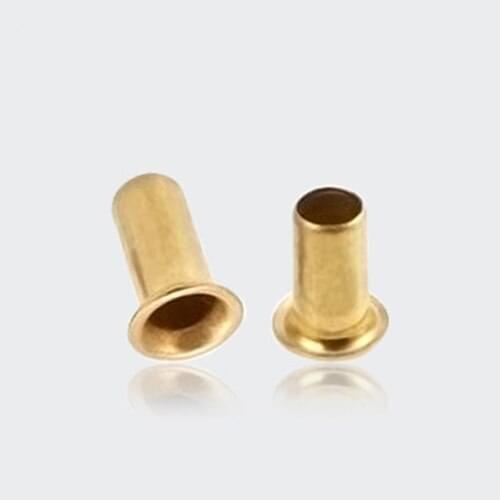 50Pcs M2.3 Brass Through Hole Rivet Hollow Rivets Brassiness Cap Nail 3-8mm Length 2.3mm Diameter