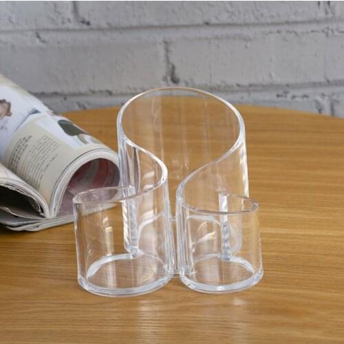 Acrylic Clear Cosmetic Organizer Brush Holder Makeup Tools Organizer Pen Storage Box