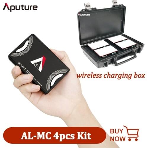 Aputure AL-MC 4-Light Travel Kit 4pcs MC Led ligt with wireless charging box RGB Fill Light Video Photography Lighting