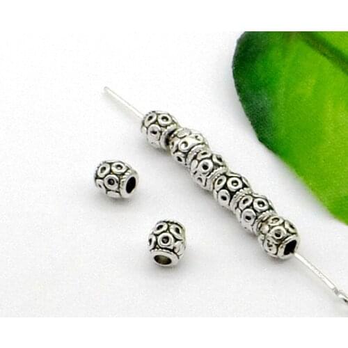 Free Shipping Wholesale 300pcs Antique Tibetan Silver/ Spacer Beads 6x6mm DIY