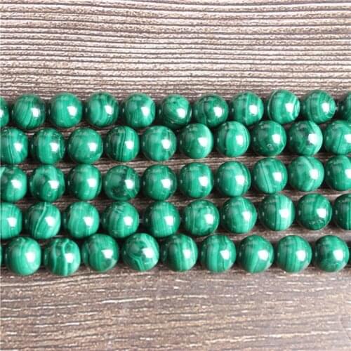 LanLi Fashion natural Jewelry authenticity Green streaked Malachite Loose Beads 4 -12mm DIY bracelet necklace Accessories