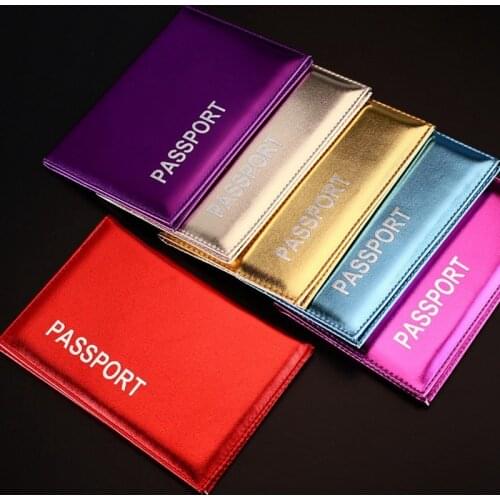 Travel Accessories Paillette Passport Covers Holder PU Leather ID Bank Card Fashion Women Passport Business Wallet Case 14*9.6cm