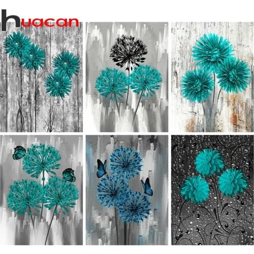 Huacan 5D Diamond Painting Full Drill Square Flower Diamond Embroidery Sale Dandelion Pictures Of Rhinestones Mosaic Wall Art