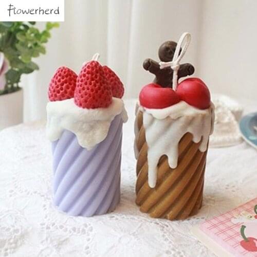 Round Spiral Cylinder Acrylic Candle Mold Plastic PC DIY Handmade Aromatherapy Candle Molds for Candle Making Supplies